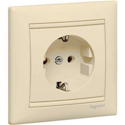 Механизм розетки с заземлением, 16 А, Valena Legrand слоновая кость 774320