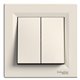 Выключатель 2-кл., цвет слоновая кость, Asfora