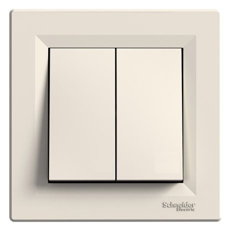 Выключатель 2-кл., цвет слоновая кость, Asfora