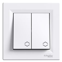 Перемикач 2-кл., колір білий, Asfora