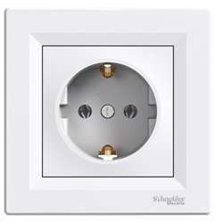 Розетка 2К+З, 16А, колір білий, Asfora