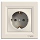 Розетка 2К+З, 16А, колір слонова кістка, Asfora
