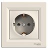 Розетка 2К+З, 16А, колір слонова кістка, Asfora