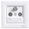 Розетка TV/R/SAT кінцева, колір білий, Asfora