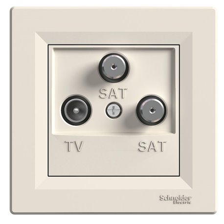 Розетка TV/R/SAT конечная, цвет слоновая кость, Asfora