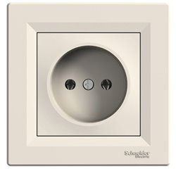 Розетка без заземлення, колір слонова кістка, Asfora