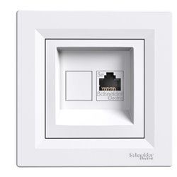 Розетка компьютерная RJ45 кат, 5 UTP 1-ная, цвет белый, Asfora