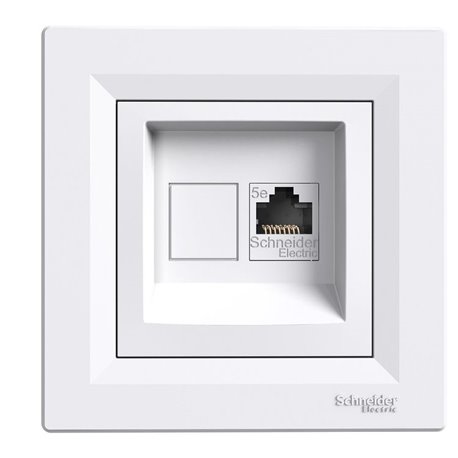 Розетка комп'ютерна RJ45 кат, 5 UTP 1-на, колір білий, Asfora