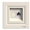 Розетка комп'ютерна RJ45 кат, 5 UTP 1-на, колір слонова кістка, Asfora