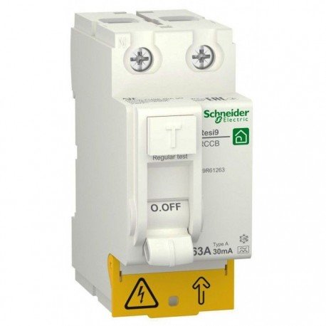 УЗО 63A, 30mA, тип A, 2 полюса, Resi9 R9R61263 Schneider Electric