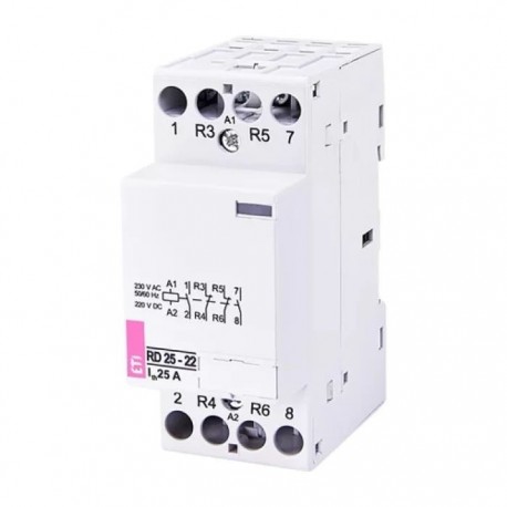 Контактор 25A, 2НО+2НЗ, 230В, 2м, RD 25-22-R-230V, ETI