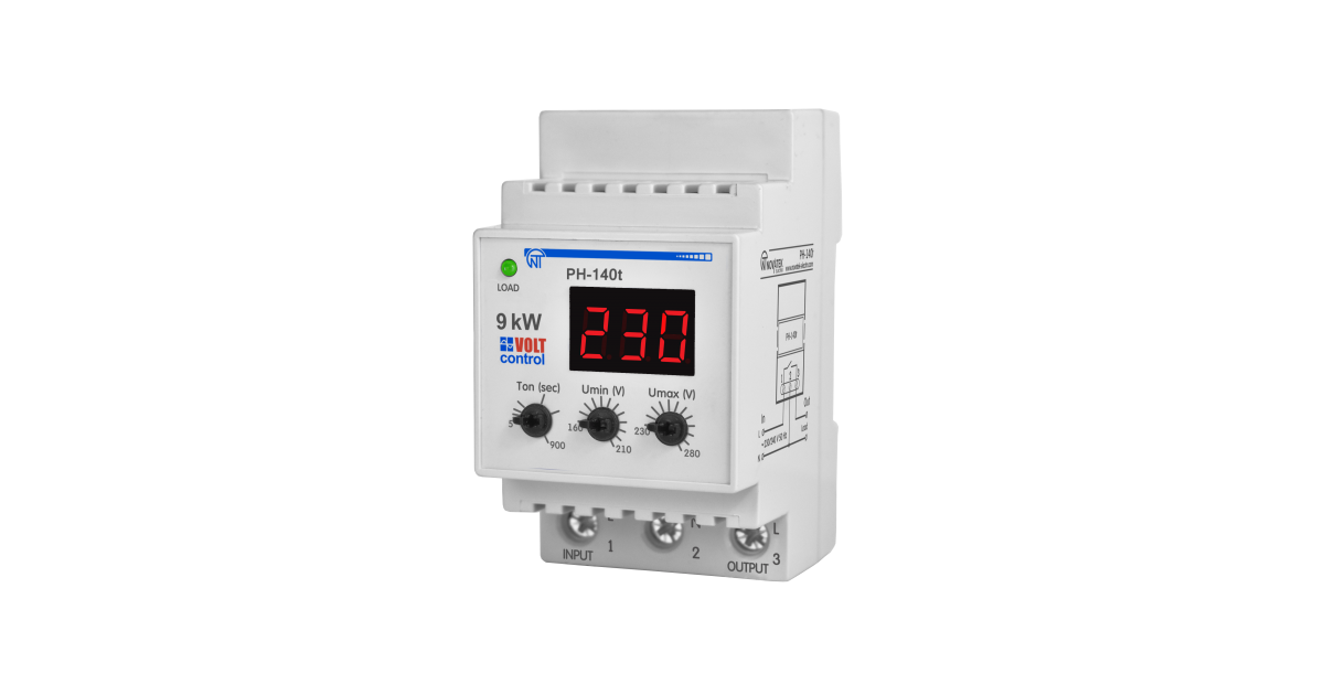Реле напруги РН-140Т &laquo;Volt Control&raquo; 1-ф 40А, з термозахистом