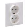 Розетка 2-а із з/к та шторками (пруж.клеми) 16А/250V білий, SUNO Legrand 721126