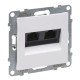 Розетка компьютерная 2-а RJ45 Cat5E/UTP, белый, SUNO Legrand 721151