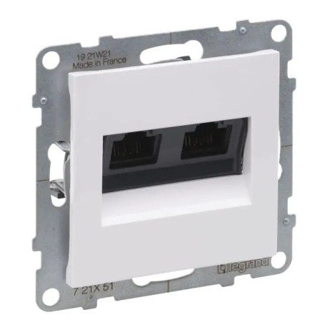 Розетка компьютерная 2-а RJ45 Cat5E/UTP, белый, SUNO Legrand 721151