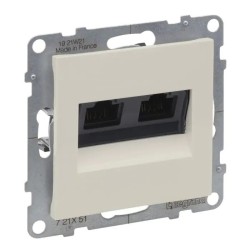 Розетка компьютерная 2-а RJ45 Cat5E/UTP, сл. кость, SUNO Legrand 721251