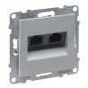 Розетка комп'ютерна 2-а RJ45 Cat5E/UTP, алюміній, SUNO Legrand 721351