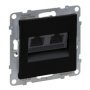 Розетка комп'ютерна 2-а RJ45 Cat5E/UTP, чорний, SUNO Legrand 721451