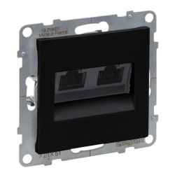 Розетка компьютерная 2-а RJ45 Cat5E/UTP, черный, SUNO Legrand 721451
