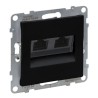 Розетка комп'ютерна 2-а RJ45 Cat5E/UTP, чорний, SUNO Legrand 721451