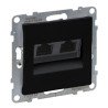Розетка компьютерная 2-а RJ45 Cat5E/UTP, черный, SUNO Legrand 721451