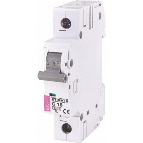 Автоматический выключатель ETIMAT 6 1p C 16А (6 kA), ETI 2141516