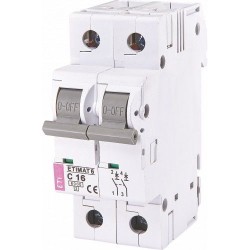 Автоматический выключатель ETIMAT 6 2p C 16А (6 kA), ETI 2143516