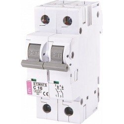 Автоматический выключатель ETIMAT 6 2p C 16А (6 kA), ETI 2143516
