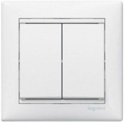Механизм выключателя 2-клавишного, Valena Legrand белый 774405