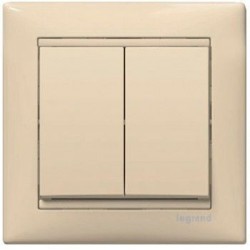 Механизм выключателя 2-клавишного, Valena Legrand слоновая кость 774305
