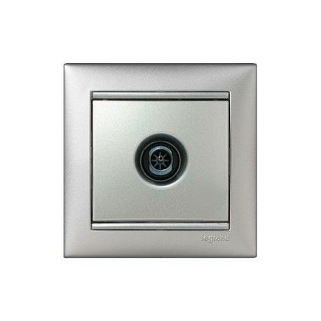 Механизм розетки TV проходной 15дб алюминий Legrand Valena 770131