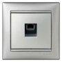 Механизм розетки телефонной 1х RJ11 алюминий Legrand Valena 