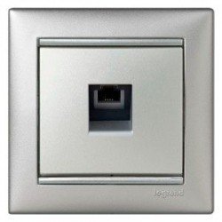 Механізм розетки телефонної 1х RJ11 алюміній, Valena Legrand