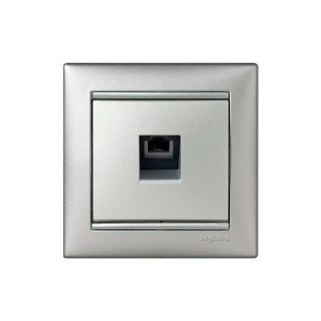 Механизм розетки телефонной 1х RJ11 алюминий Legrand Valena 770138