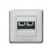 Механизм розетки телефонной 2хRJ11, цвет белый, Legrand Cariva 773639