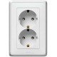 Розетка 2-я 2 контакта, с заземлением, цвет белый, Legrand Cariva 773627