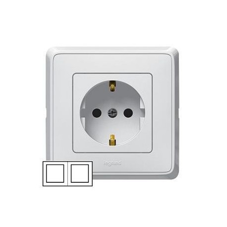 Рамка 2-ная горизонтальная/вертикальная, цвет белый, Legrand Cariva 773652