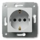 Механизм розетки 2К+З, со шторками, цвет белый, Legrand Cariva 773621