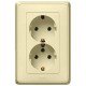 Розетка 2-я 2 контакта, с заземлением, цвет слоновая кость, Legrand Cariva 773727