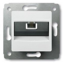 Механизм розетки телефонной RJ11, цвет белый, Legrand Cariva 773638