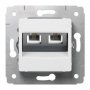 Механизм розетки телефонной 2хRJ11, цвет белый, Legrand Cariva