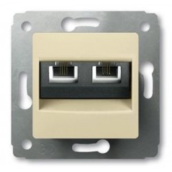 Розетка телефонна 2хRJ11, колір слонова кістка, Legrand Cariva, Legrand