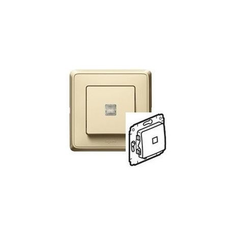 Механизм переключателя 1-кл. с подсветкой,, цвет слоновая кость, Legrand Cariva 773726