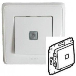 Механизм переключателя 1-кл. с подсветкой, цвет белый, Legrand Cariva 773626