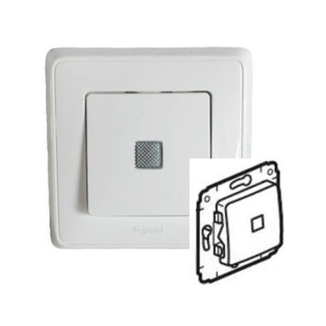 Вимикач прохідний 1-кл. з підсвічуванням, колір білий, Legrand Cariva