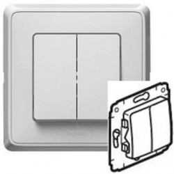 Вимикач 2-кл. Колір білий, Legrand Cariva