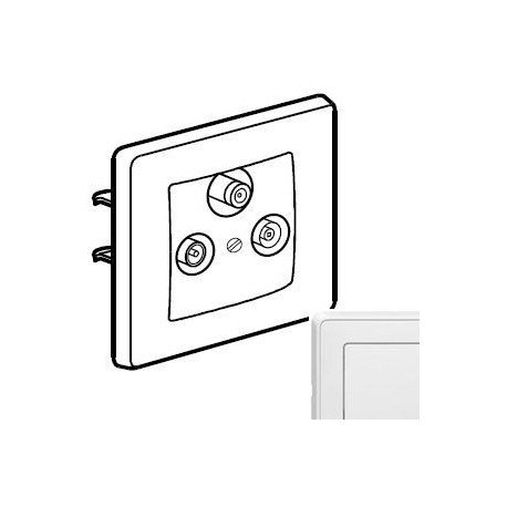 Розетка ТВ-Супутник прохідна, колір білий, Legrand Cariva