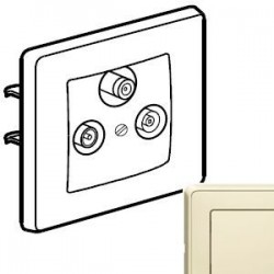 Розетка ТВ-Супутник, проста, колір слонова кістка, Legrand Cariva