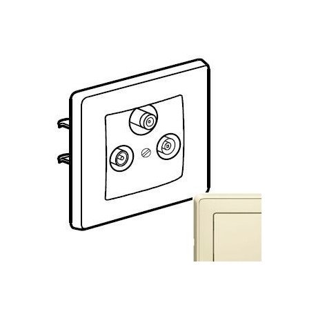 Розетка ТВ-Супутник, проста, колір слонова кістка, Legrand Cariva