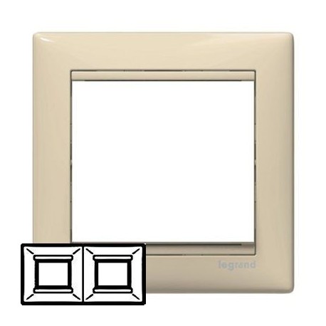 Рамка Legrand 2 поста слоновая кость Valena 774352